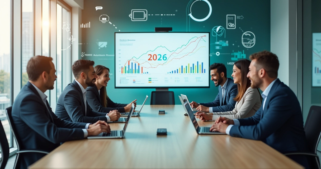 Equipe de associação em reunião estratégica analisando crescimento de associados em 2026